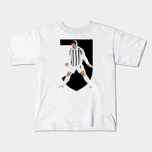 Cristiano Ronaldo 7 Juventus Iconic Celebration Kids T-Shirt by Jackshun